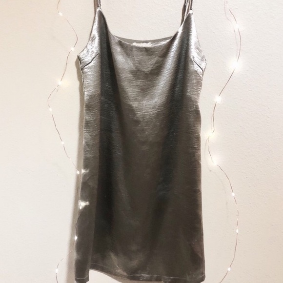silence + noise Dresses & Skirts - ❤️ UO Silver Slip Dress